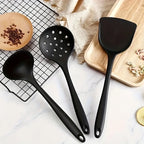 5pcs Silicone Kitchen Utensils Set,Non-Stick Cooking Tools, Including Turner, Spatula, Soup Spoon, Strainer, and Rice Paddle