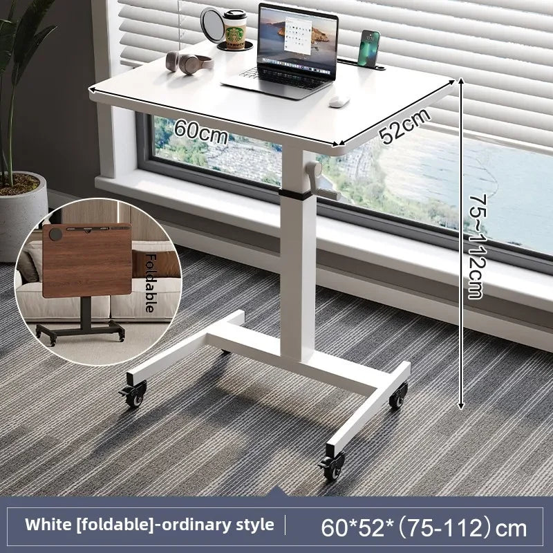 Height Adjustable Computer Desk Mobile Small Desk for Live Streaming Home Study Office Desk Standing Workstation desks