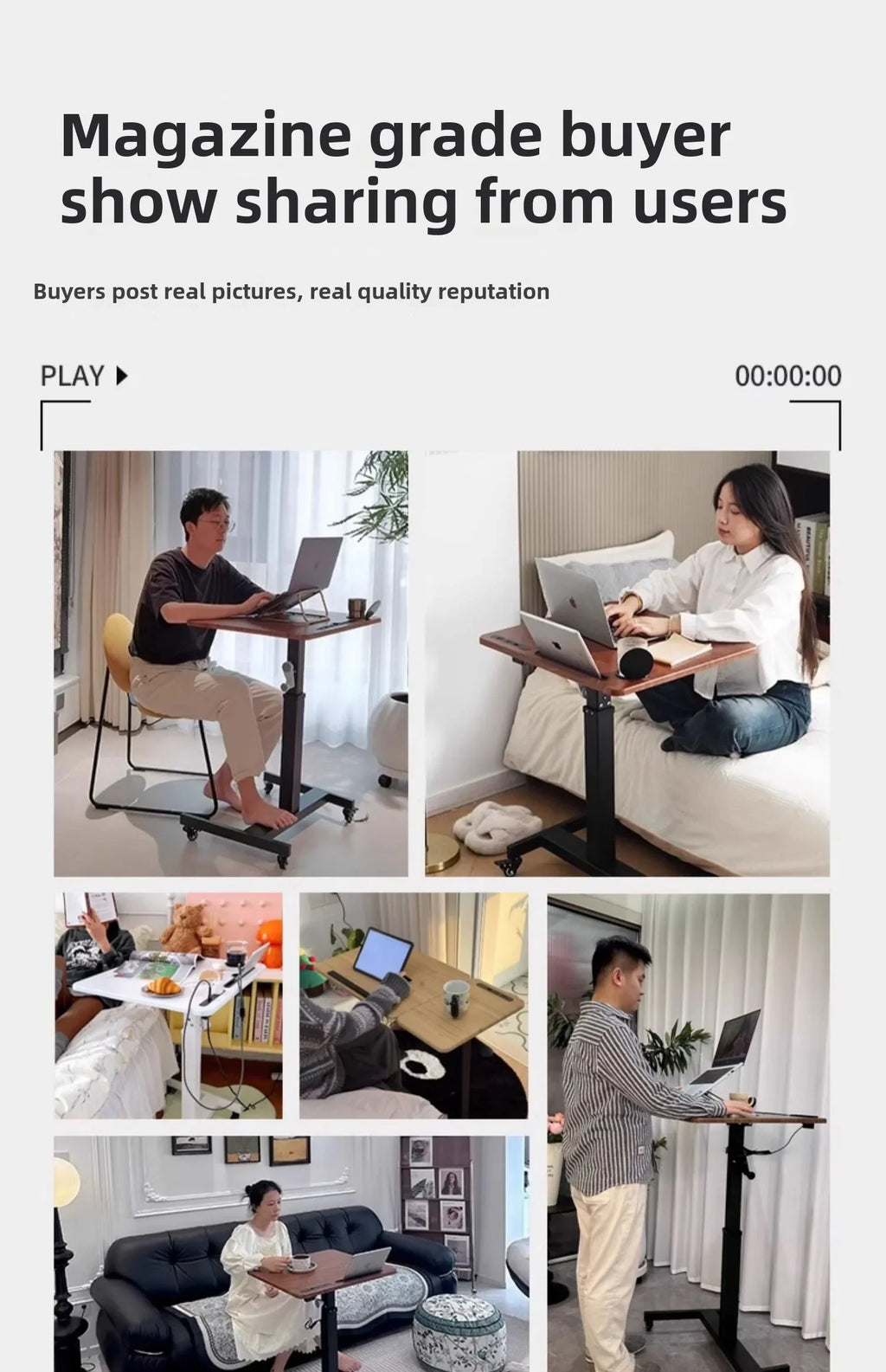 Height Adjustable Computer Desk Mobile Small Desk for Live Streaming Home Study Office Desk Standing Workstation desks