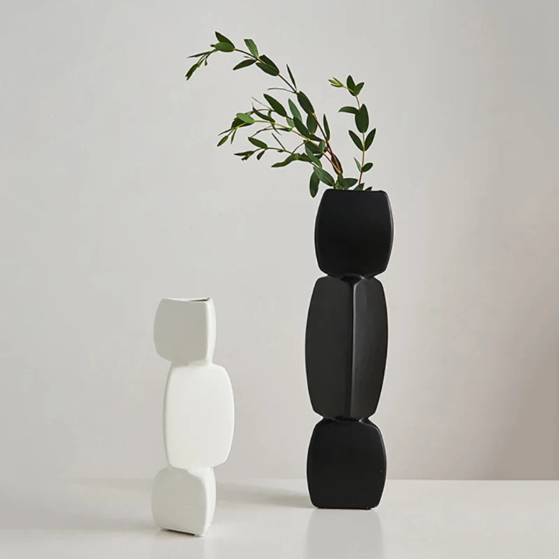 Modern minimalist vase decoration home Flower Arrangement Living Room Flowerpot Nordic minimalist decor black vase Art Ornaments