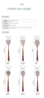 Kitchen Utensils Silicone Cooking Utensils Kitchenware, Gold-plated Wood Grain Handle, Spatula, SpoonsCooking Pots Set