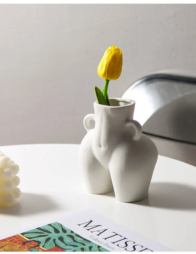WHYOU Creative Body Art Vase Imitation Ceramic Decorative Vase Nordic Home Decoration Crafts Vase Table Desktop Ornaments Gift