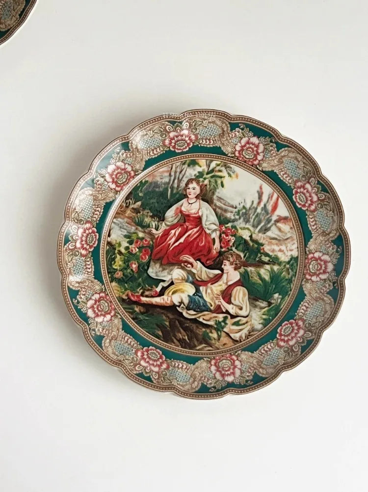 European Famous Painting Series Tableware Set Ceramic Material Underglaze Color Craftsmanship Handmade Painting