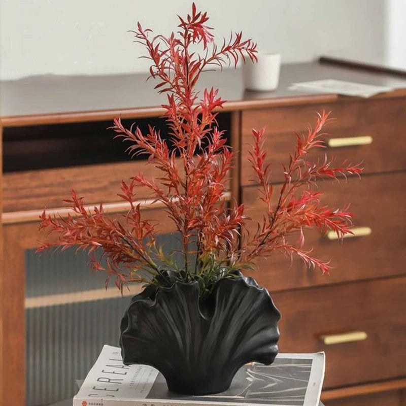 Pottery Vases Aesthetic Decorative Flower Bottle Modern Interior Luxury Dining Table Center Vase Bedroom Vase for Dried Flowers