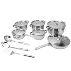 Stainless Steel Cookware Set Kitchen Cookware Set Stainless Steel Pots Pans Set with Soup Pot Saute Pan Lids for Home Cooking