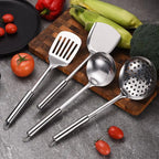 Stainless Steel Kitchen Cookware Set - Cooking Utensils Shovel Soup Spoon Turner Dinnerware - Kitchen Gadgets for Cooking