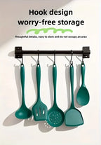 5pcs Silicone Kitchen Utensils Set,Non-Stick Cooking Tools, Including Turner, Spatula, Soup Spoon, Strainer, and Rice Paddle