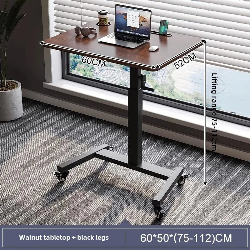 Height Adjustable Computer Desk Mobile Small Desk for Live Streaming Home Study Office Desk Standing Workstation desks
