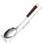 Kitchen Wooden Handle Wok Spatula Cooking Utensils Stainless Steel Frying Shovel Colander Soup Rice Spoon Kitchenware Tools