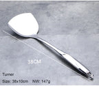 Stainless Steel Cooking Tools Set, Heat-resistant Kitchen Utensils - Turner, Soup Ladle, Strainer, Pasta Server, Rice Spoon