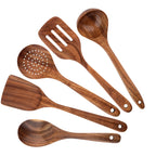 5/9Pcs/set Wooden Kitchen Utensils Set, Wooden Spoons for Cooking, Utensils,Natural Teak Wooden Spoons For Non-stick Pan Gift