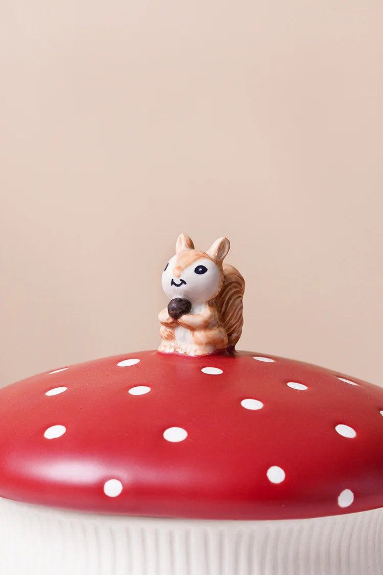 Red Mushroom ceramic Coffee Mug Dinner Plates Noodle Bowls Salad Bowls Teapot Cakepan Afternoon Tea Party Gift for Girl