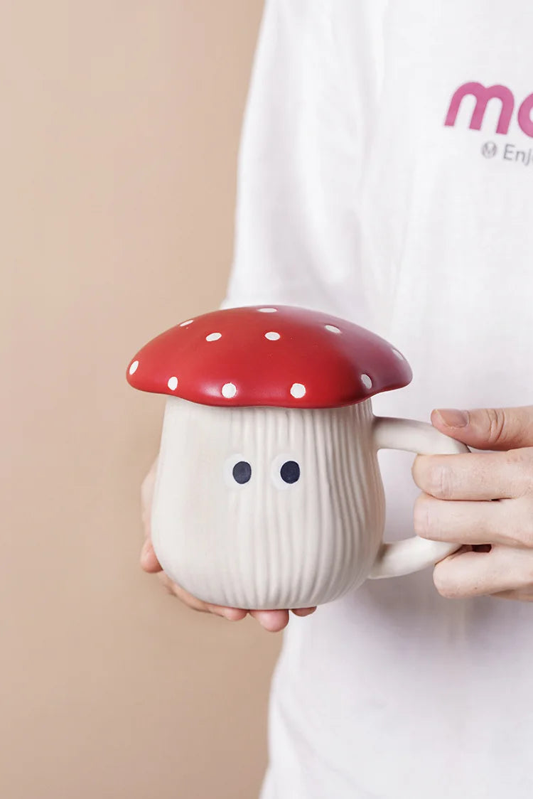 Red Mushroom ceramic Coffee Mug Dinner Plates Noodle Bowls Salad Bowls Teapot Cakepan Afternoon Tea Party Gift for Girl