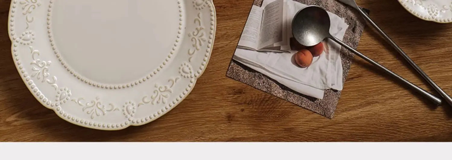 Baroque Vintage Ceramic Dinner Plates Western Food Dishes and Plates Sets European Modern Kiln Change Carving  Tableware Home