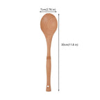 7pcs Wood Kitchen Utensils Set with Bamboo Joint Design Nature Wooden Spaghetti Spoons Wok Spatula for Cooking Accessories