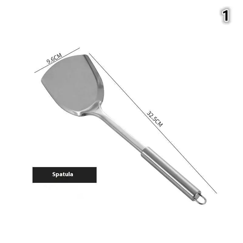 Stainless Steel Kitchen Cookware Set - Cooking Utensils Shovel Soup Spoon Turner Dinnerware - Kitchen Gadgets for Cooking