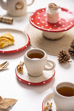 Red Mushroom ceramic Coffee Mug Dinner Plates Noodle Bowls Salad Bowls Teapot Cakepan Afternoon Tea Party Gift for Girl