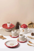 Red Mushroom ceramic Coffee Mug Dinner Plates Noodle Bowls Salad Bowls Teapot Cakepan Afternoon Tea Party Gift for Girl