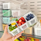 1 Set of Food Storage Containers Square Transparent Compartments for Refrigerators, Salad, Fruit, Vegetable And Condiment Boxes