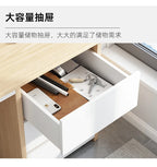 Contemporary Office Study Desk, Contemporary Computer Desk Writing Desk PC Desk Work Desk with 3-Drawers and Metal Legs