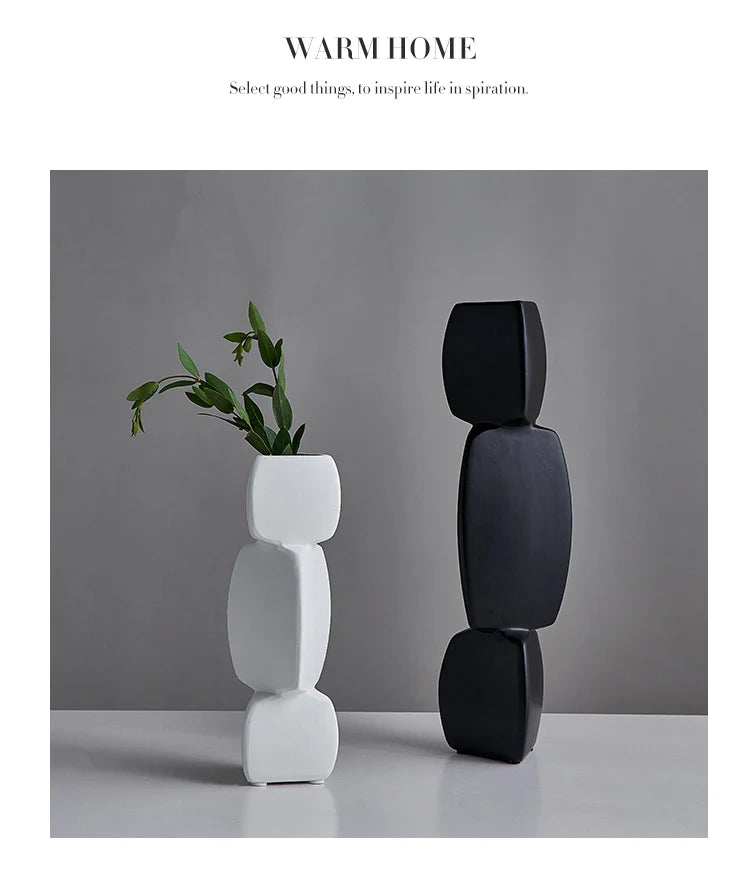 Modern minimalist vase decoration home Flower Arrangement Living Room Flowerpot Nordic minimalist decor black vase Art Ornaments