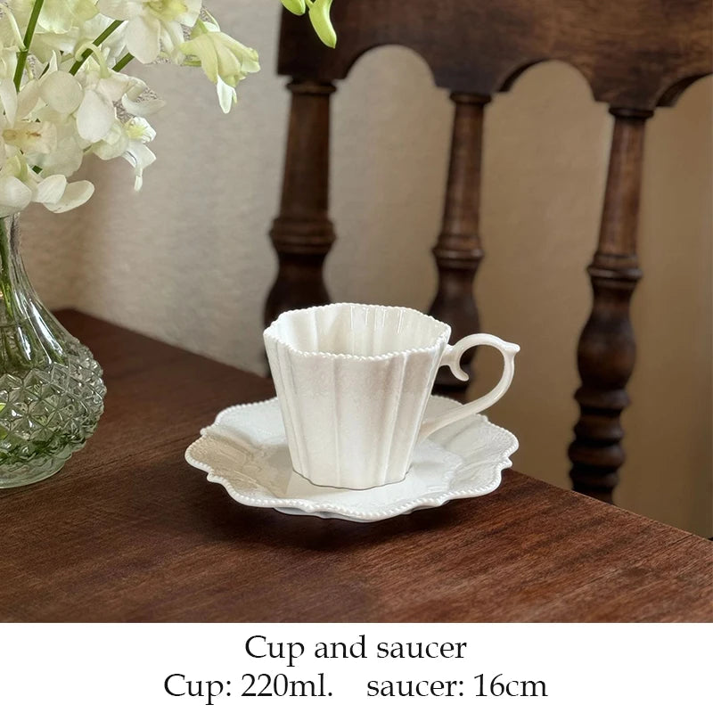 Ceramic Plates Dinner Sets Elegant White Western Food Dishes Steak Paglio Salad Plate Embossed Party Tableware Cup and Saucer