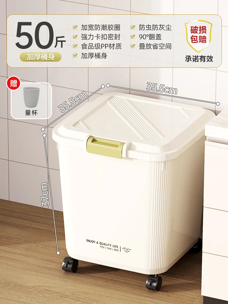 Food ade Sed Rice Storage Box Moisture Proof Bug Resistant Plastic Kitchen Storage Container for Home Use 5L And above C...