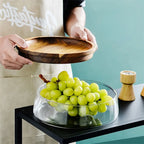 Creative Glass Food Storage Containers with Wooden Lid Kitchen Snack Fruit Candy Nut Sundries Storage Organizer for Kitchen