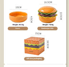 Stackable Burger Plate Bowl Set Modern Hamburger Ceramic Dinnerware Set Tableware For Housewarming Home Wedding Restaurant Party