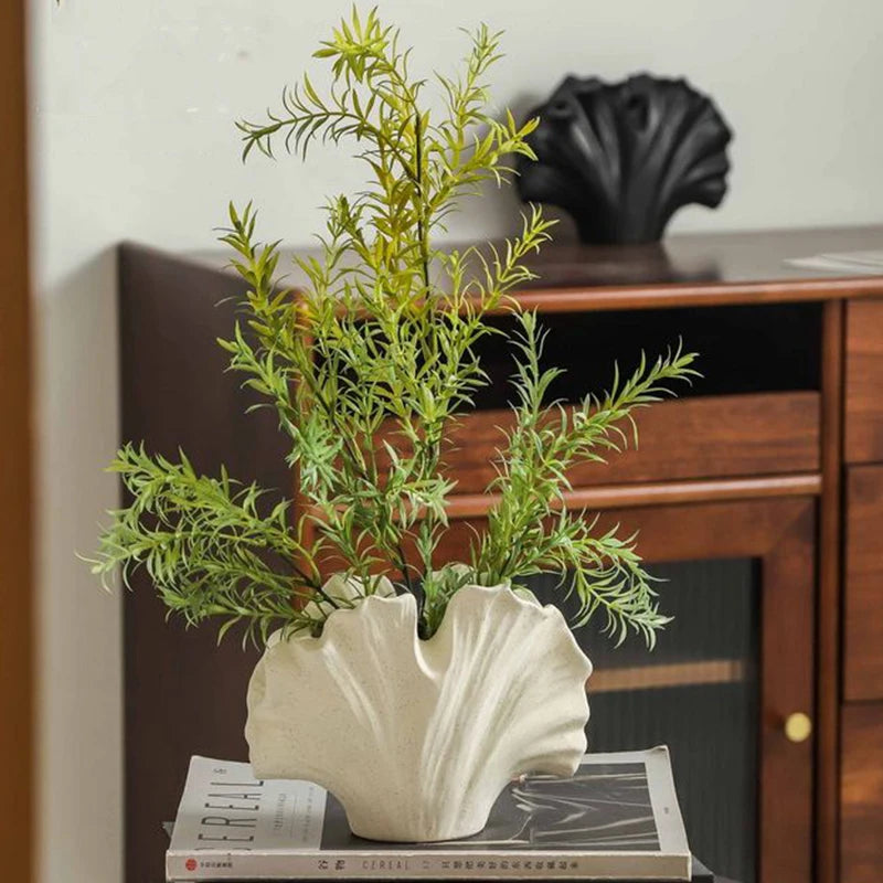 Pottery Vases Aesthetic Decorative Flower Bottle Modern Interior Luxury Dining Table Center Vase Bedroom Vase for Dried Flowers