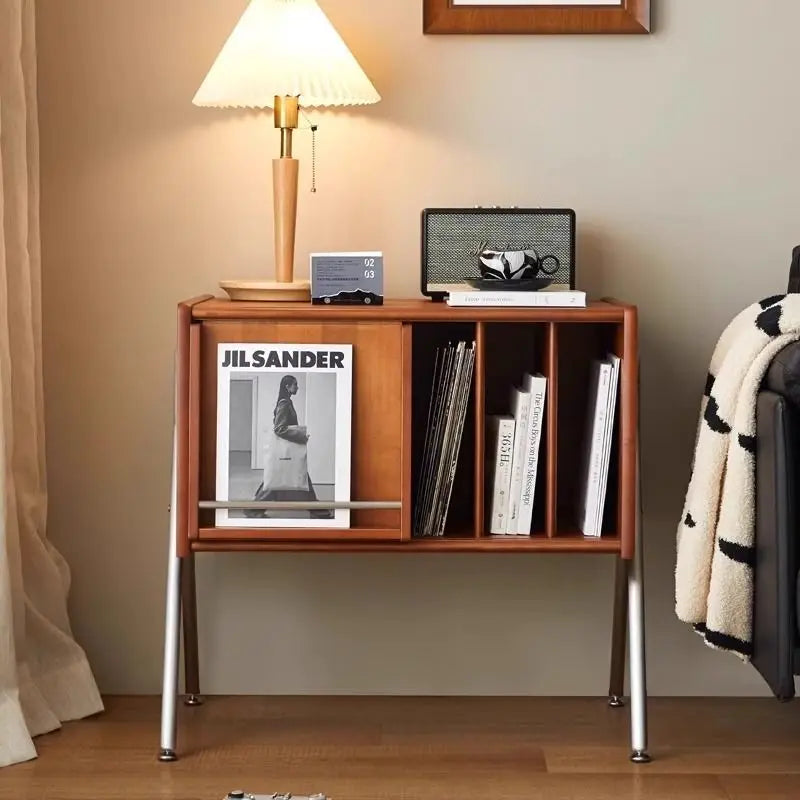 Multifunctional Beauty:Modern Solid Wood Magazine Storage, Chinese-Inspired Side Cabinet, and Floor Display for Bedroom Elegance