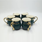 8pc/Set 6pc/Set 1pc/Set Ins Style Ceramic Dinnerware Set, Suitable For Family Gathering. Luxury English Gold green TeaCup Set