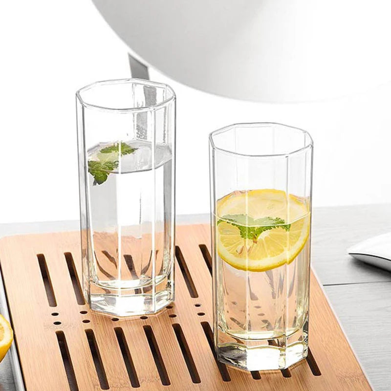 Glassware Kitchen Dining Bar Home Drinkware Tall Water Juice Drinking Glasses Set of 2pcs Transparent Tumbler Crystal Glass Cup