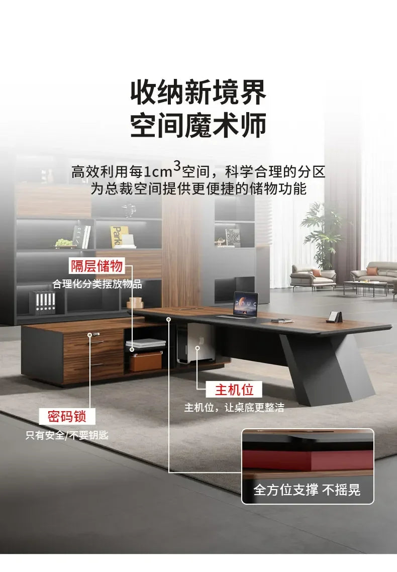 Shelves Modern Office Desk Executive Corner Luxury Vanity Work Office Desk Minimalist Conference Storage Wooden Bureau Furniture