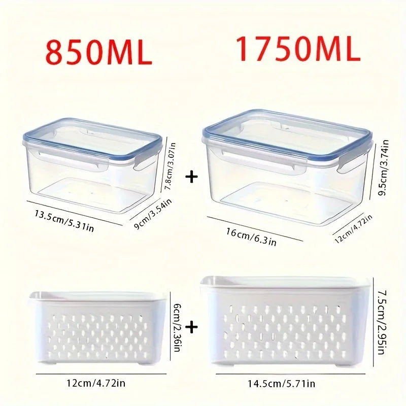 4pcs/set Storage Container, Multifunctional Leak Proof Food Storage Box  food storage containers  containers for kitchen