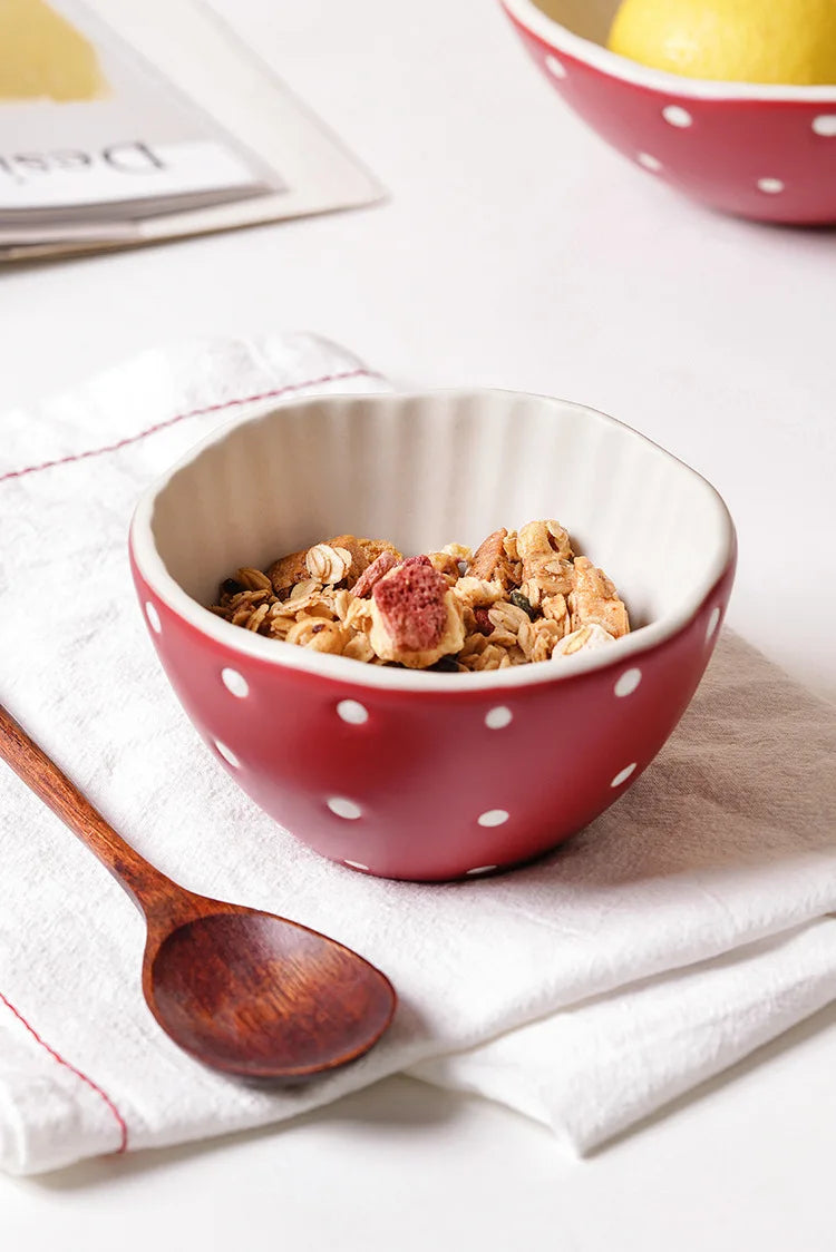 Red Mushroom ceramic Coffee Mug Dinner Plates Noodle Bowls Salad Bowls Teapot Cakepan Afternoon Tea Party Gift for Girl