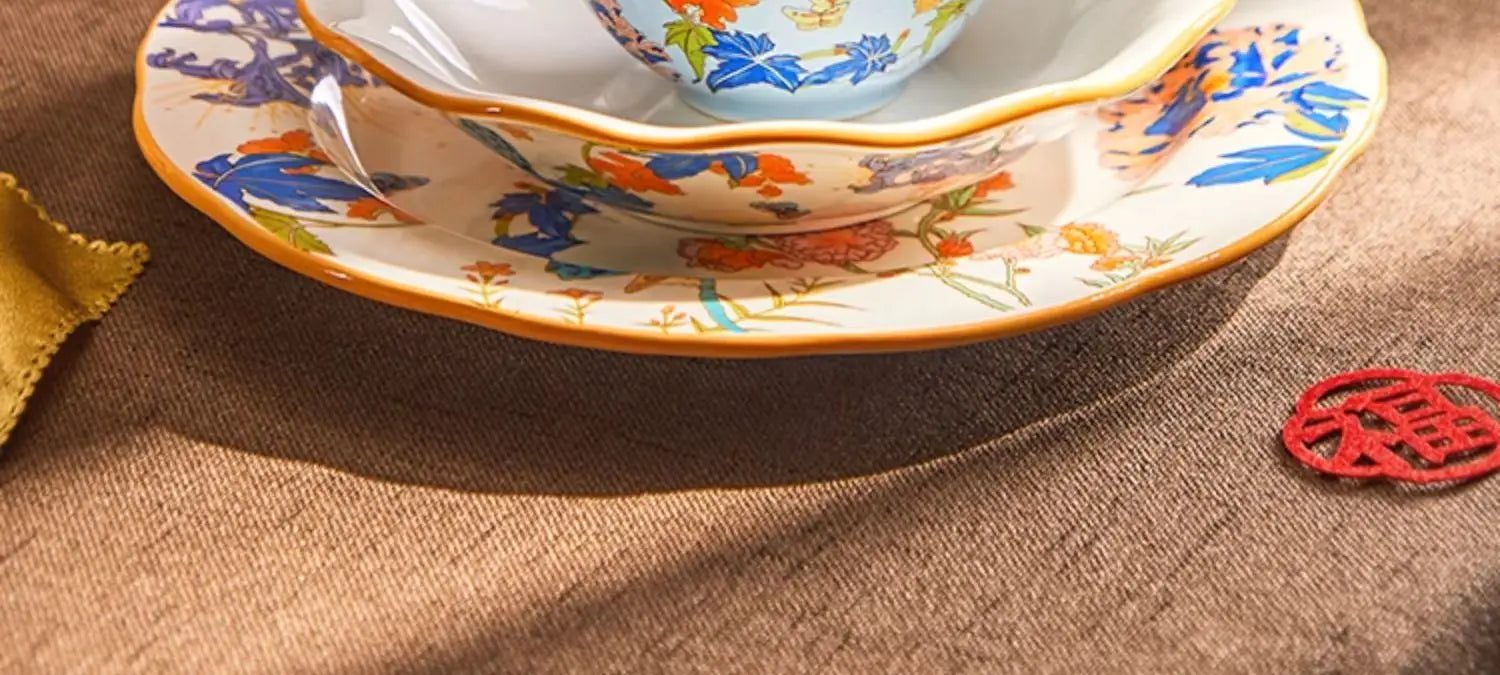 Fine China Kitchen Dinner Set Guests Gift Women Party Plates Dinnerware Sets Ceramic Breakfast Juego De Vajilla Completa Dishes