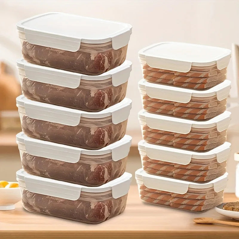10-Pack Airtight Food Storage Containers -  Stackable Kitchen Organizers ( Leakproof, Fridge/Freezer to Outdoor Use)