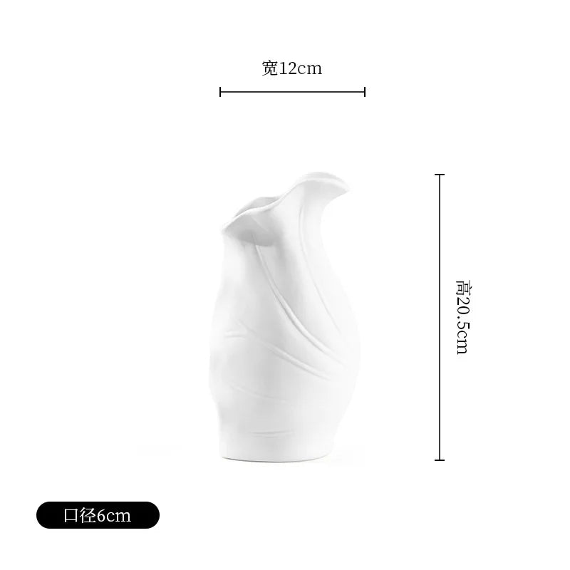Modern Ceramic Vase French Minimalist Nordic Decoration Wazony Vintage Ornaments Room Desk Decoration Home