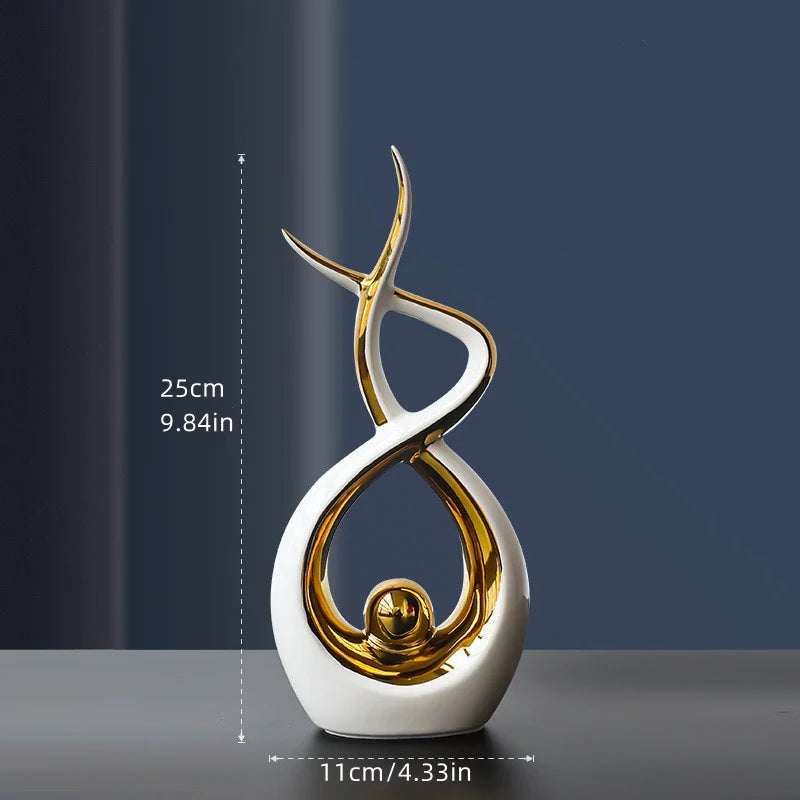 Ceramic Sculptures Ornaments Home Modern Decoration Abstract Statue Room Art Decor Luxury Porcelain Figurine Table Accessories