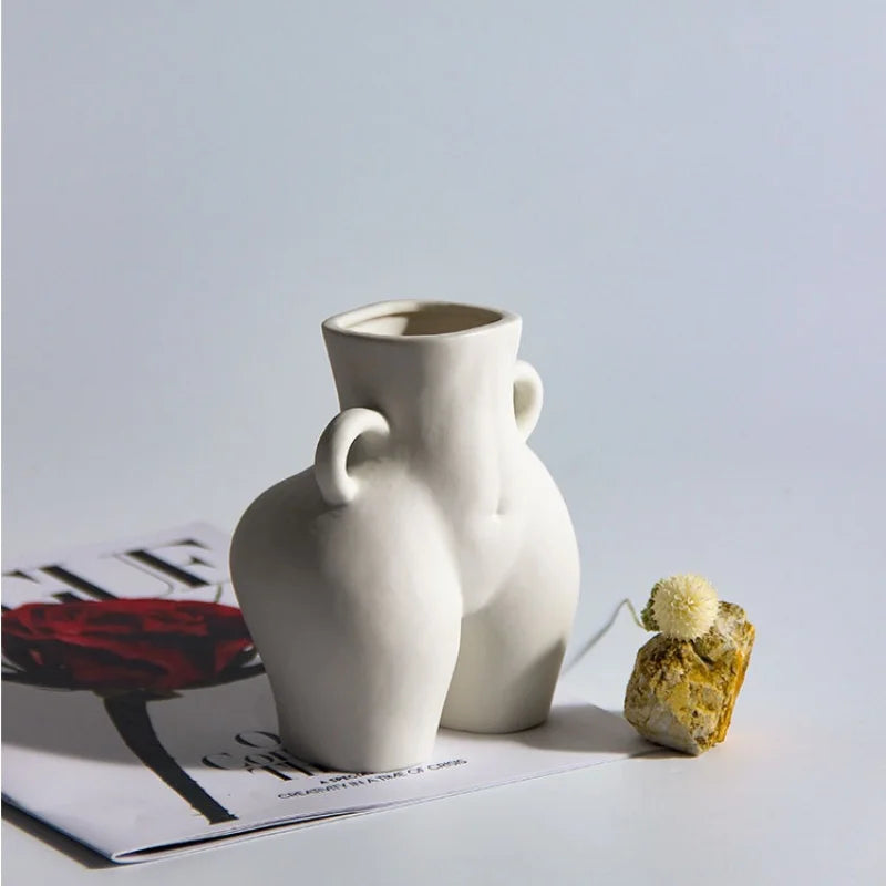 WHYOU Creative Body Art Vase Imitation Ceramic Decorative Vase Nordic Home Decoration Crafts Vase Table Desktop Ornaments Gift