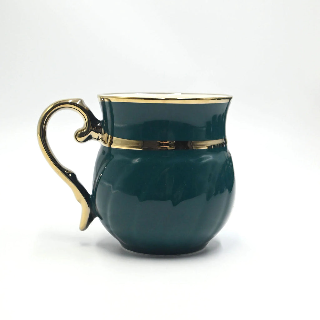 8pc/Set 6pc/Set 1pc/Set Ins Style Ceramic Dinnerware Set, Suitable For Family Gathering. Luxury English Gold green TeaCup Set