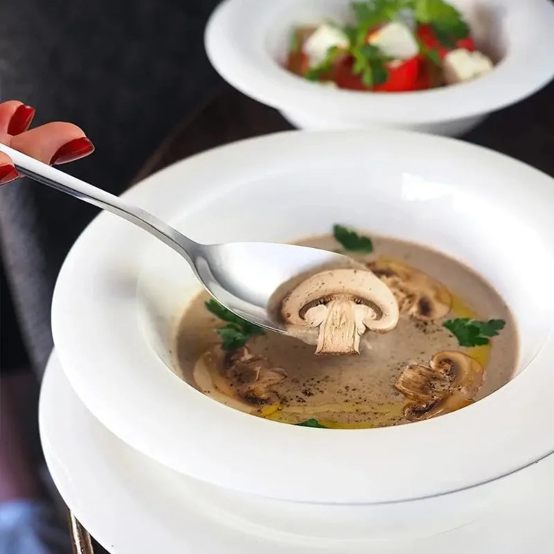 Korean Stainless Steel Cutlery Set Kitchen Long Handle Spoon and Fork Tableware Dessert Coffee Teaspoon Soup Spoons Utensils