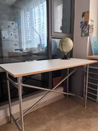 Office Table Simple Stainless Steel Square Standing Desk Modern Conference Lifting Computer White Desk Table Office Furniture