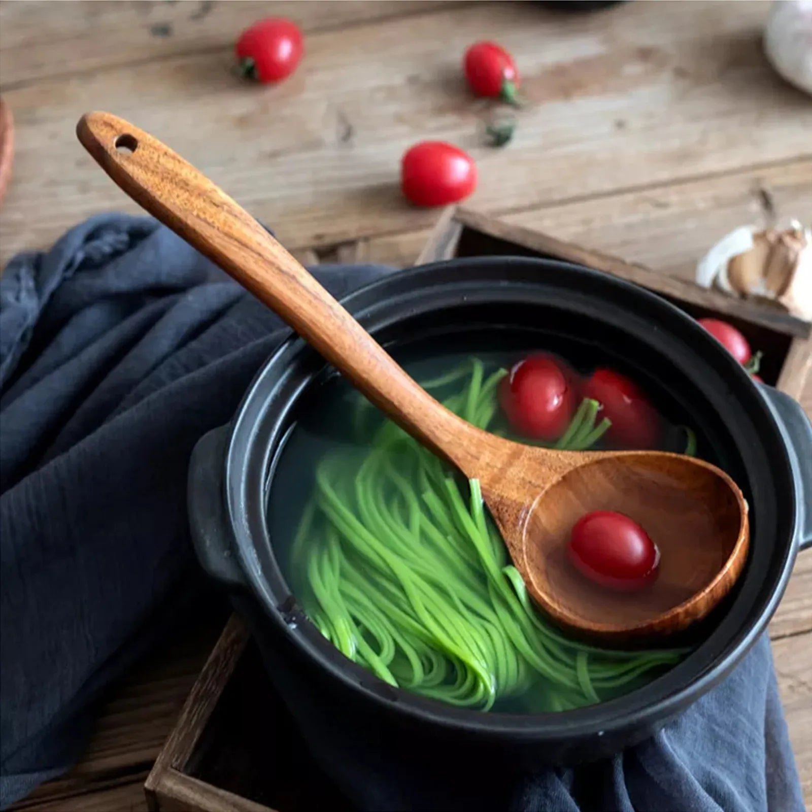 5/9Pcs/set Wooden Kitchen Utensils Set, Wooden Spoons for Cooking, Utensils,Natural Teak Wooden Spoons For Non-stick Pan Gift