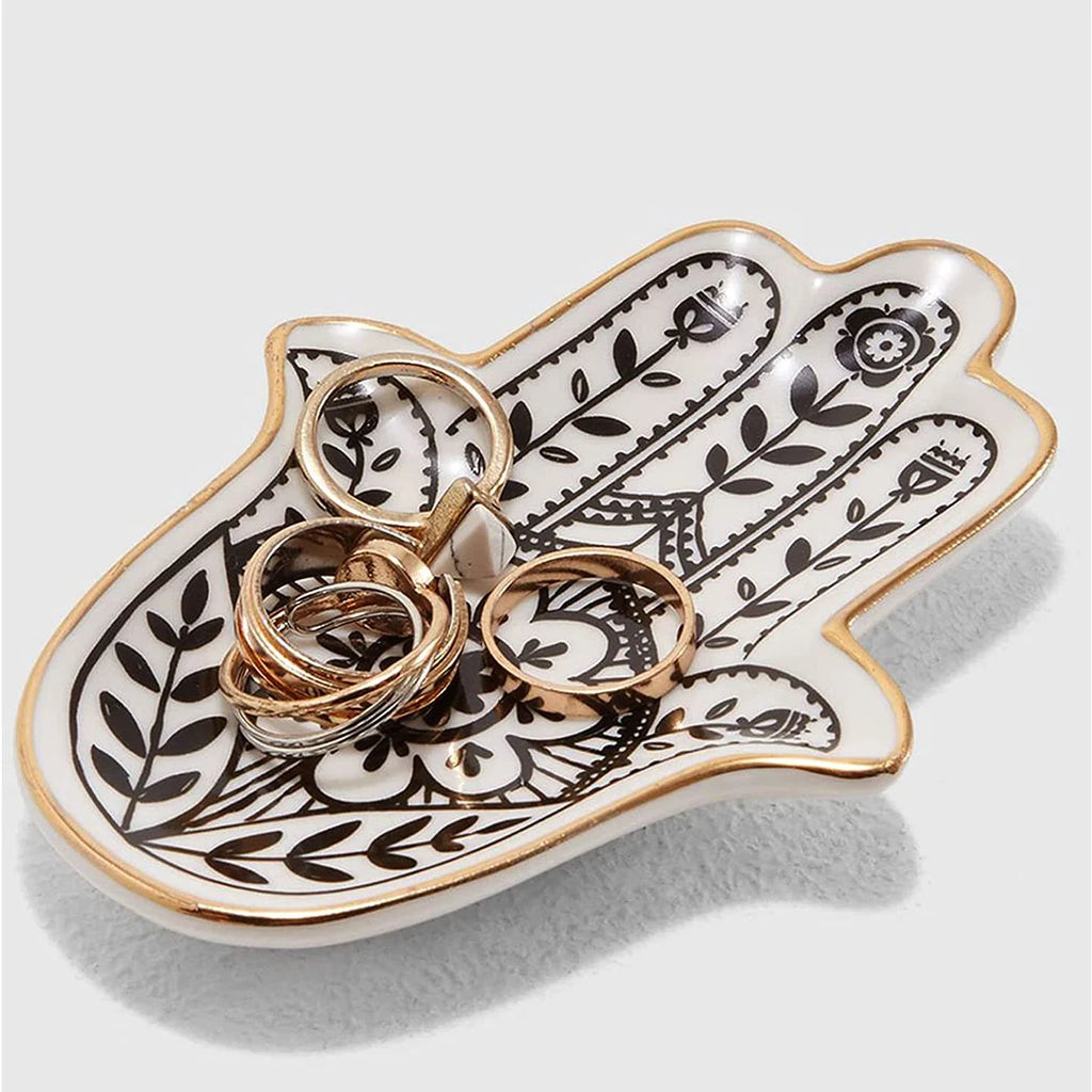 Ceramic Hand Trinket Dish, Small Jewelry Tray, Decorative Plate, Hamsa Hand, Crafts Decoration, Europe