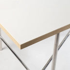 Office Table Simple Stainless Steel Square Standing Desk Modern Conference Lifting Computer White Desk Table Office Furniture