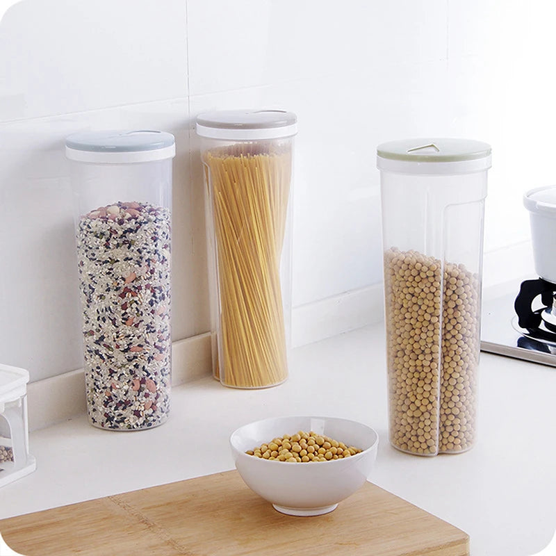 Food Storage Box Airtight Sealed Containers Grain Pasta Storage Box For Cereal Spaghetti Noodle Wheat Pasta Kitchen Organizer