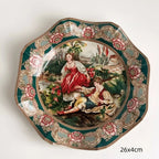 European Famous Painting Series Tableware Set Ceramic Material Underglaze Color Craftsmanship Handmade Painting