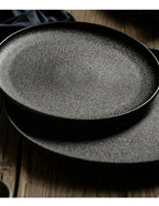 Ceramics Plate Set Home Black Plates Dishes Japanese Style Dinnerware Set Kitchen Decoration Steak Western Food Breakfast Plates